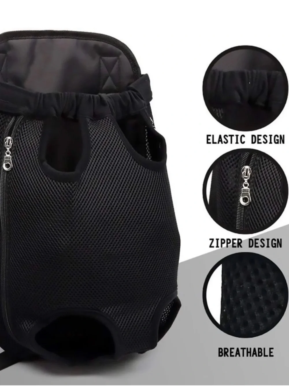 Pet Front Carrier Backpack for Small Dogs and Cats - Black